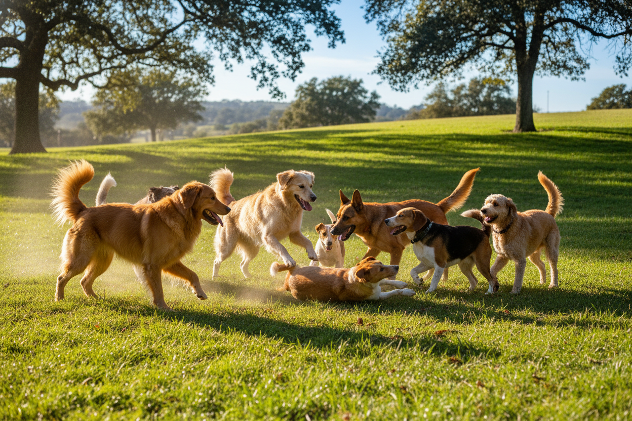 only dogs playing with each other
